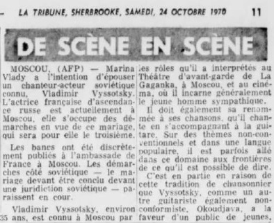 LA TRIBUNE, SHERBROOKE, Samedi, 24 OCTOBRE 1970