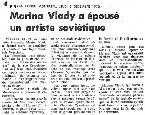 LA PRESSE, MONTREAL, JEUDI 3 DECEMBRE 1970